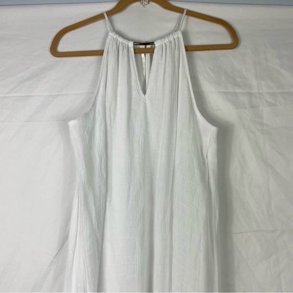 New York & Company white maxi High Low dress Halter Strappy - Picture 1 of 9